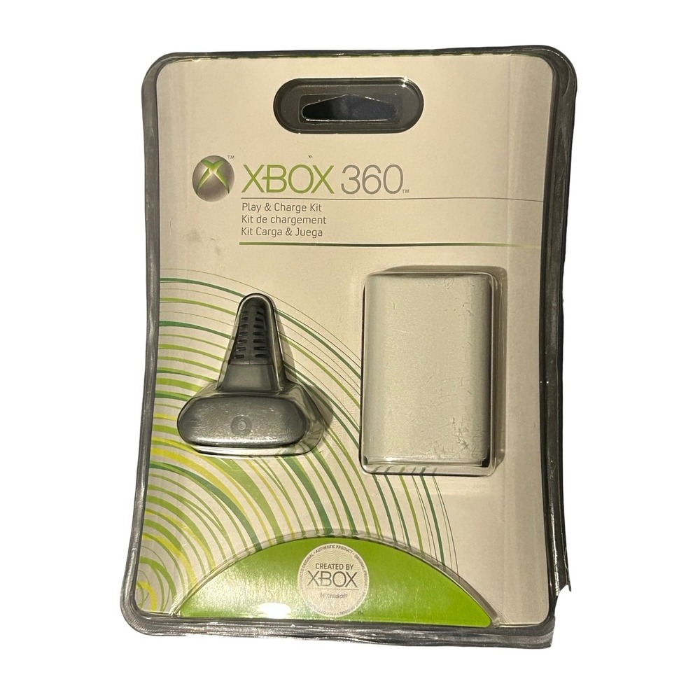 Microsoft Xbox 360 Play & Charge Kit White Battery Pack & Cable New Sealed